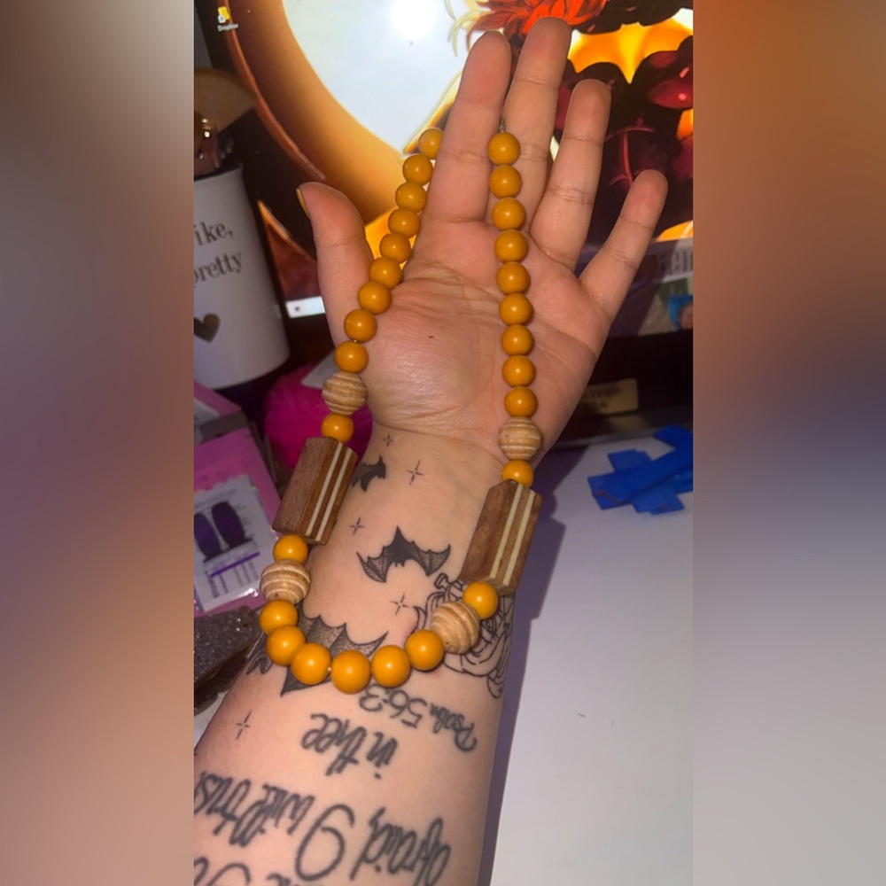 Vintage Wooden Bead Necklace